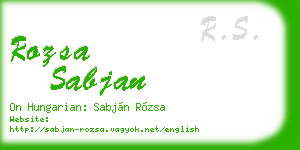 rozsa sabjan business card