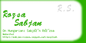 rozsa sabjan business card